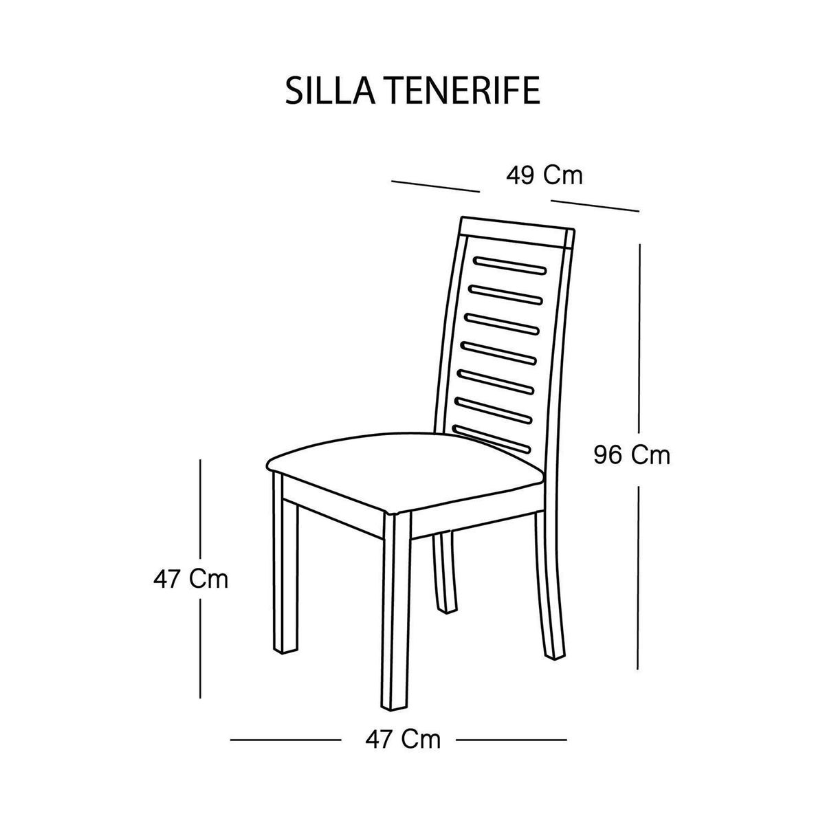 LATAM HOME - Silla Tenerife Palo rosa 96x47x49 cm