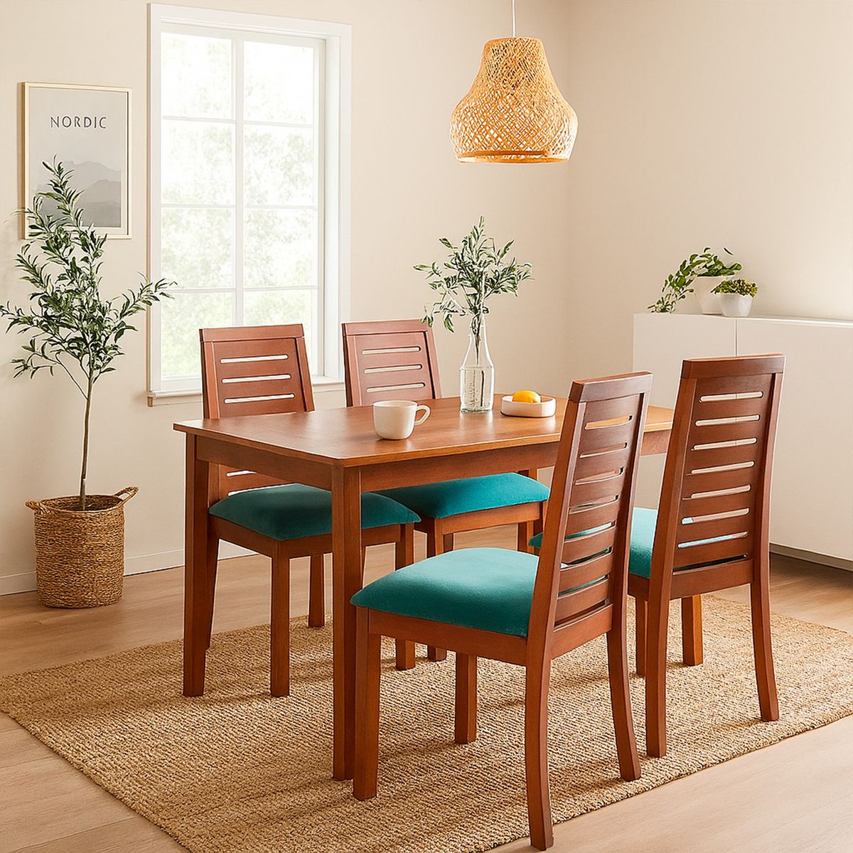 LATAM HOME - Silla Tenerife Velvet Turquesa 96x47x49 cm