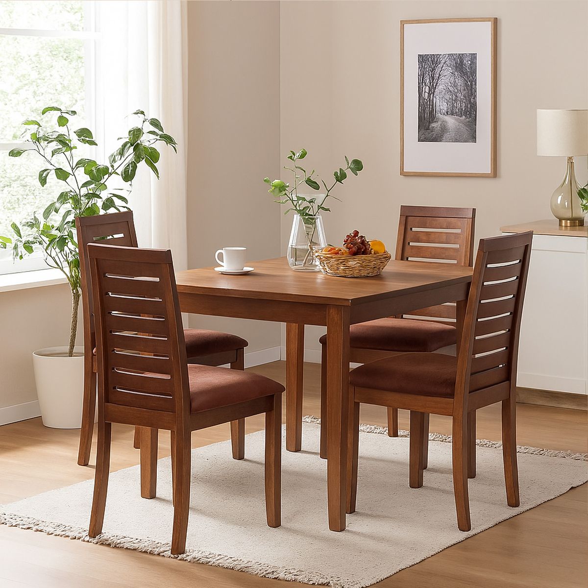 LATAM HOME - Silla Tenerife Velvet Chocolate 96x47x49 cm