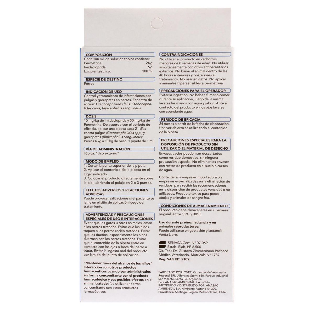 TRAPER - Pipeta antiparasitario externo para perro lander raza pequeña