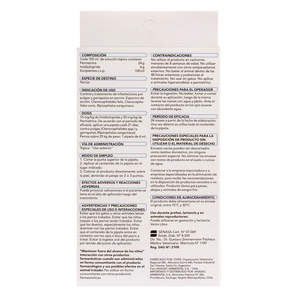 TRAPER - Pipeta antiparasitario externo para perro lander raza grande