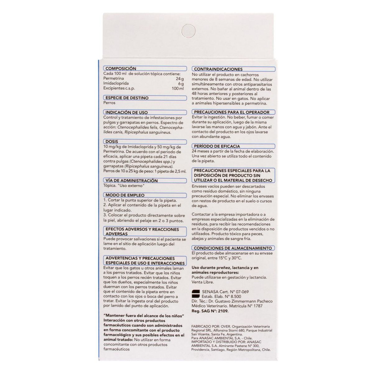 TRAPER - Pipeta Antiparasitaria Externa Perro Raza Mediana Lander