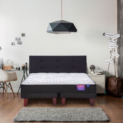 Imagen 2 del producto Cama Europea Therapedic Plus 2 Plaza 150X200 + Set Muebles Asturias