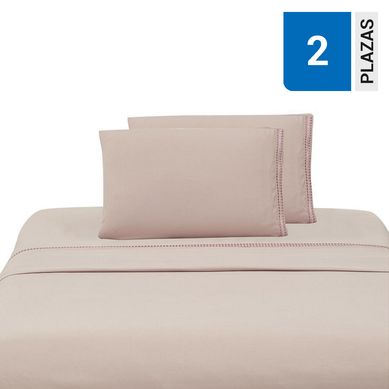 Sabana Bordada Rosa 2P