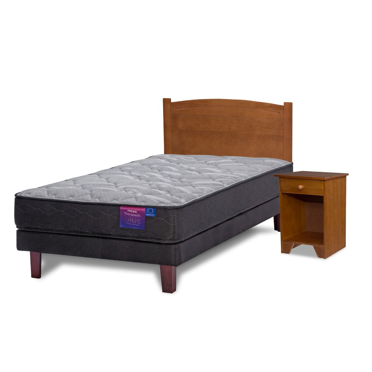 FLEX - Cama Europea Therapedic plus 1,5 pl box + set Arezzo