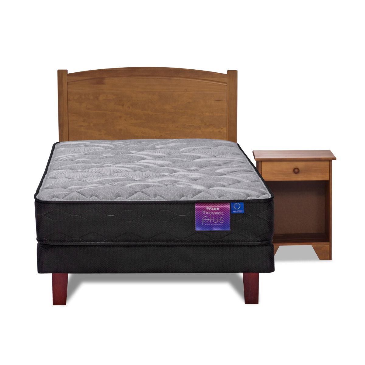 FLEX - Cama Europea Therapedic plus 1,5 pl box + set Arezzo