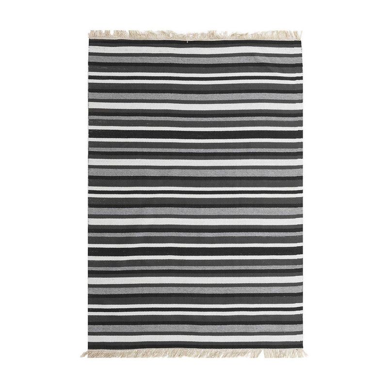 DIB - Alfombra Natural Stripe 160x230 cm Polipropileno Negro
