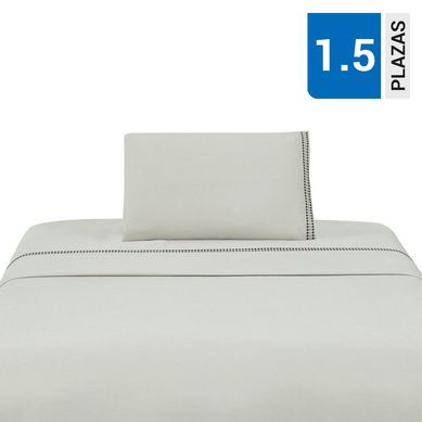 Sabana Bordada Beige 1.5P