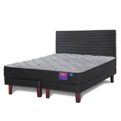 FLEX - Cama Europea Therapedic plus 2 pl box bd + respaldo Modern grafito