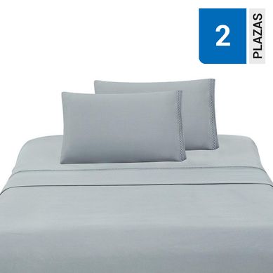 Sabana Broderie Gris 2P
