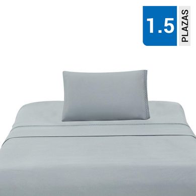 Sabana Broderie Gris 1.5P