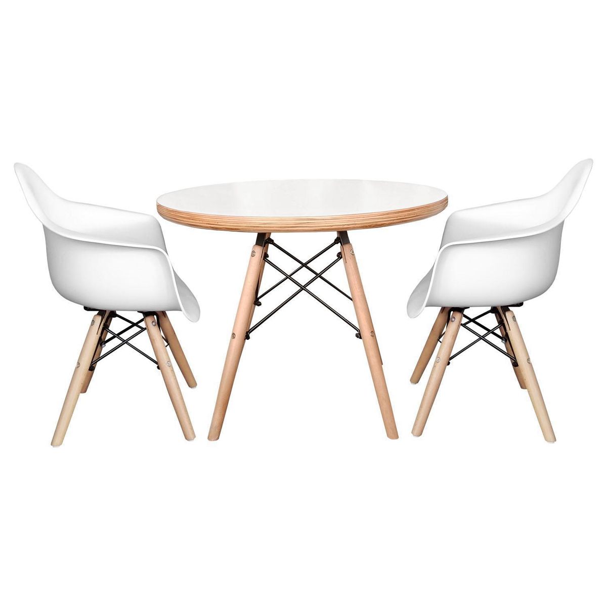 DE PIES A CABEZA - Set De Mesa Cubierta Blanca Y Dos Sillas Eames