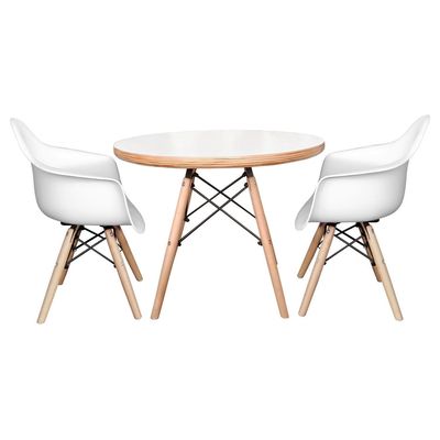 Imagen 2 del producto Set De Mesa Cubierta Blanca Y Dos Sillas Eames