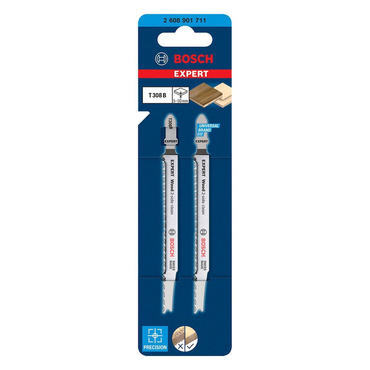 BOSCH - Hoja de sierra caladroa para madera blanda cortes limpios ambos lados