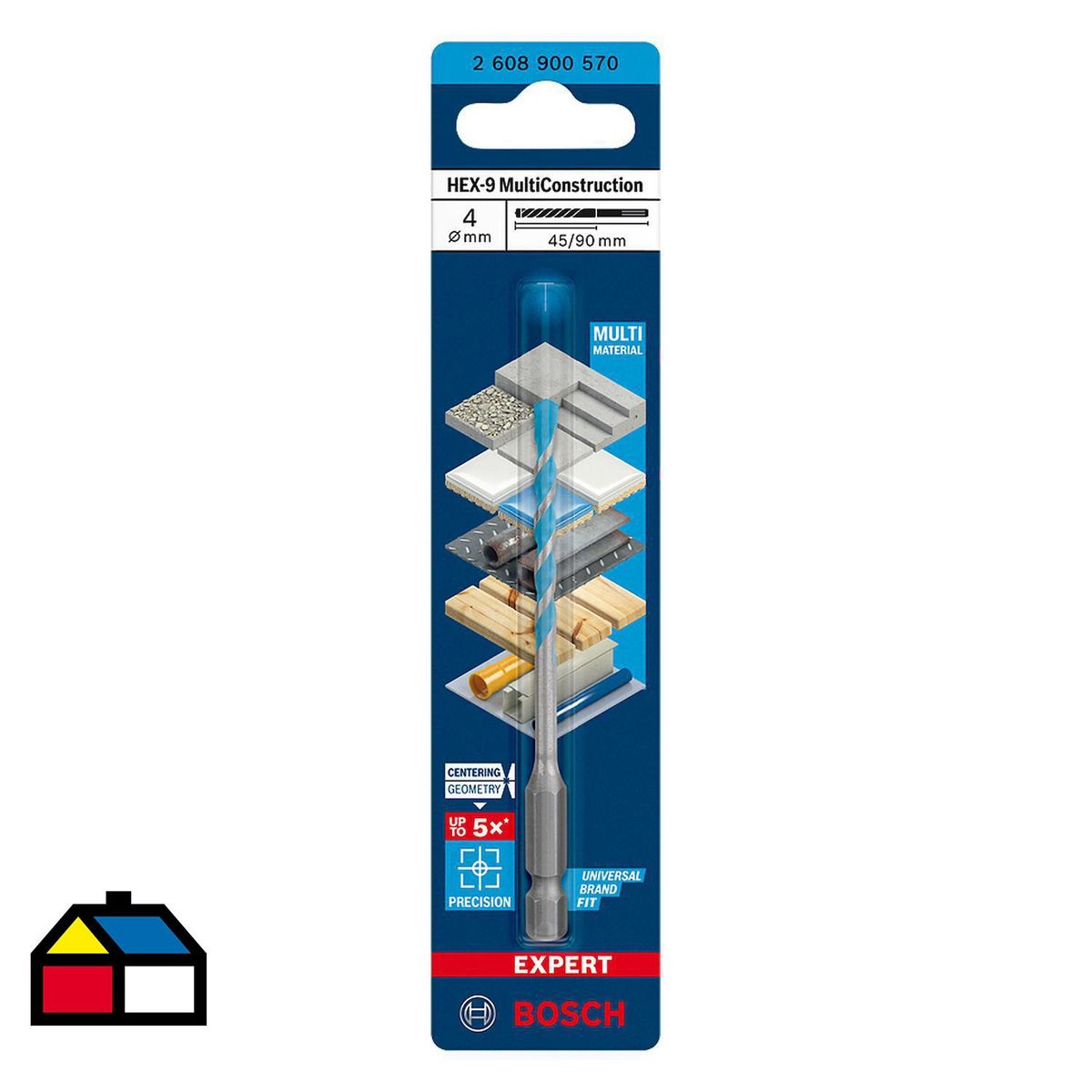BOSCH - Broca multiconstruction 4mm - toma hexagonal 1/4
