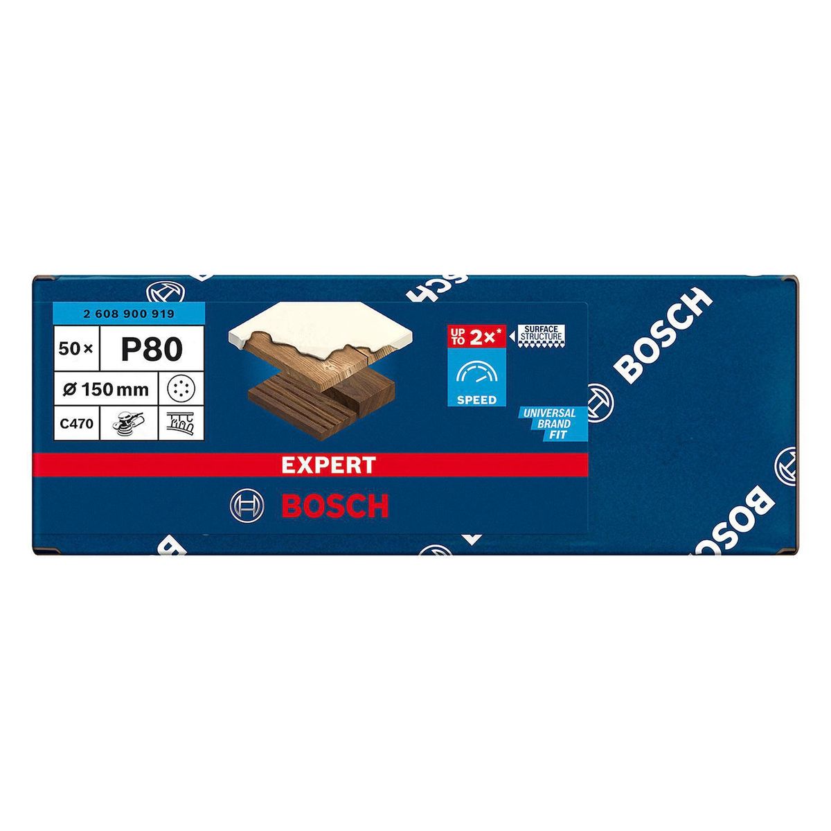 BOSCH - Lija excéntrica para madera pintura 150mm - grano 80 50 u