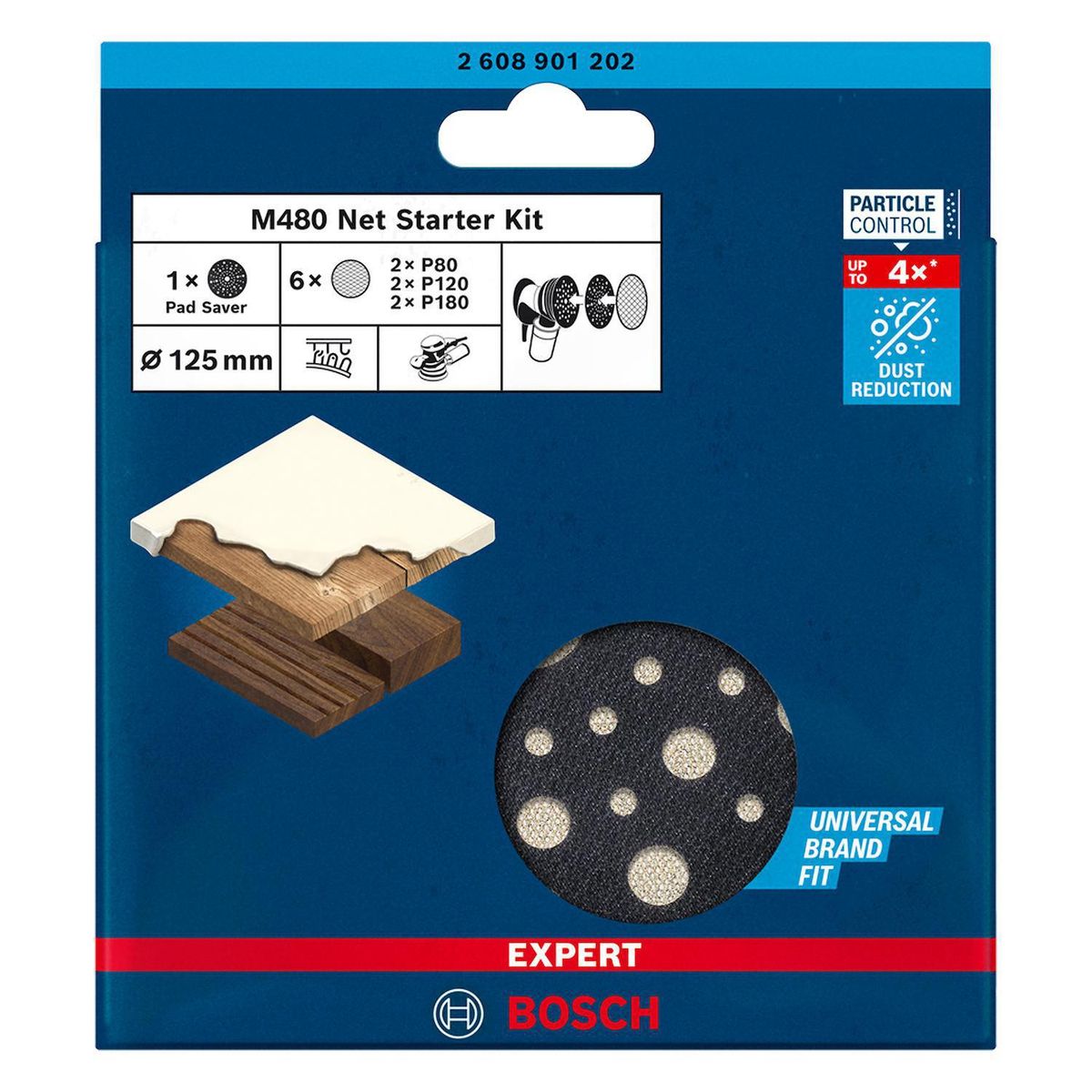 BOSCH - Starter Kit Lijado 6X Malla Abrasiva 125Mm + 1 Respaldo Multiperforado