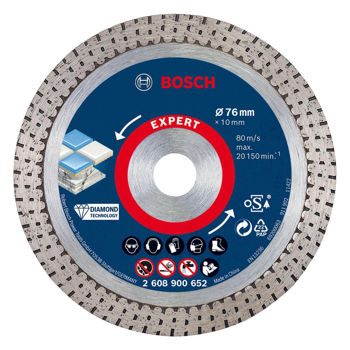 BOSCH - Disco diamantado continuo para cerámicas duras - 76mm