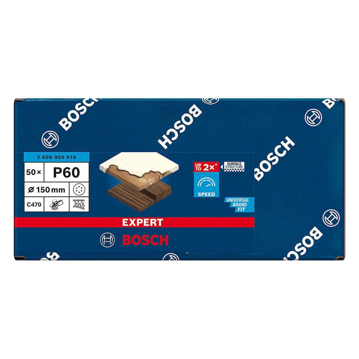 BOSCH - Lija excéntrican para madera pintura 150mm - grano 60 50 u