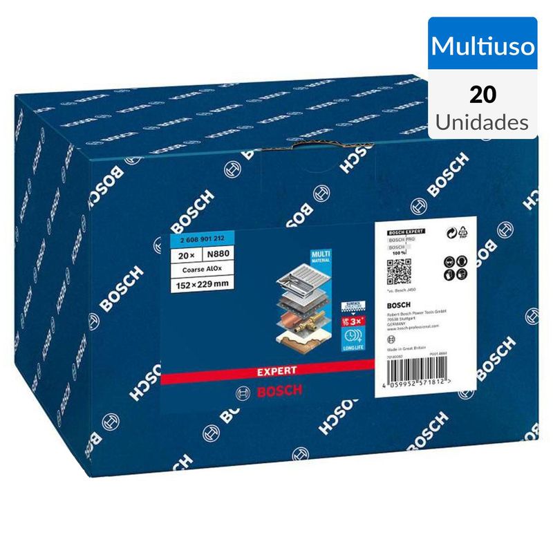 BOSCH - Paño abrasivo  n880 - 152x229mm - grueso