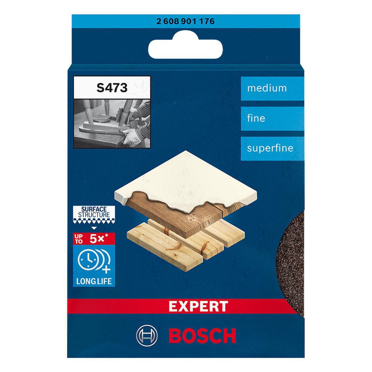 BOSCH - Pack 5 Esponjas Abrasivas Contornos 9,8x12x13 cm