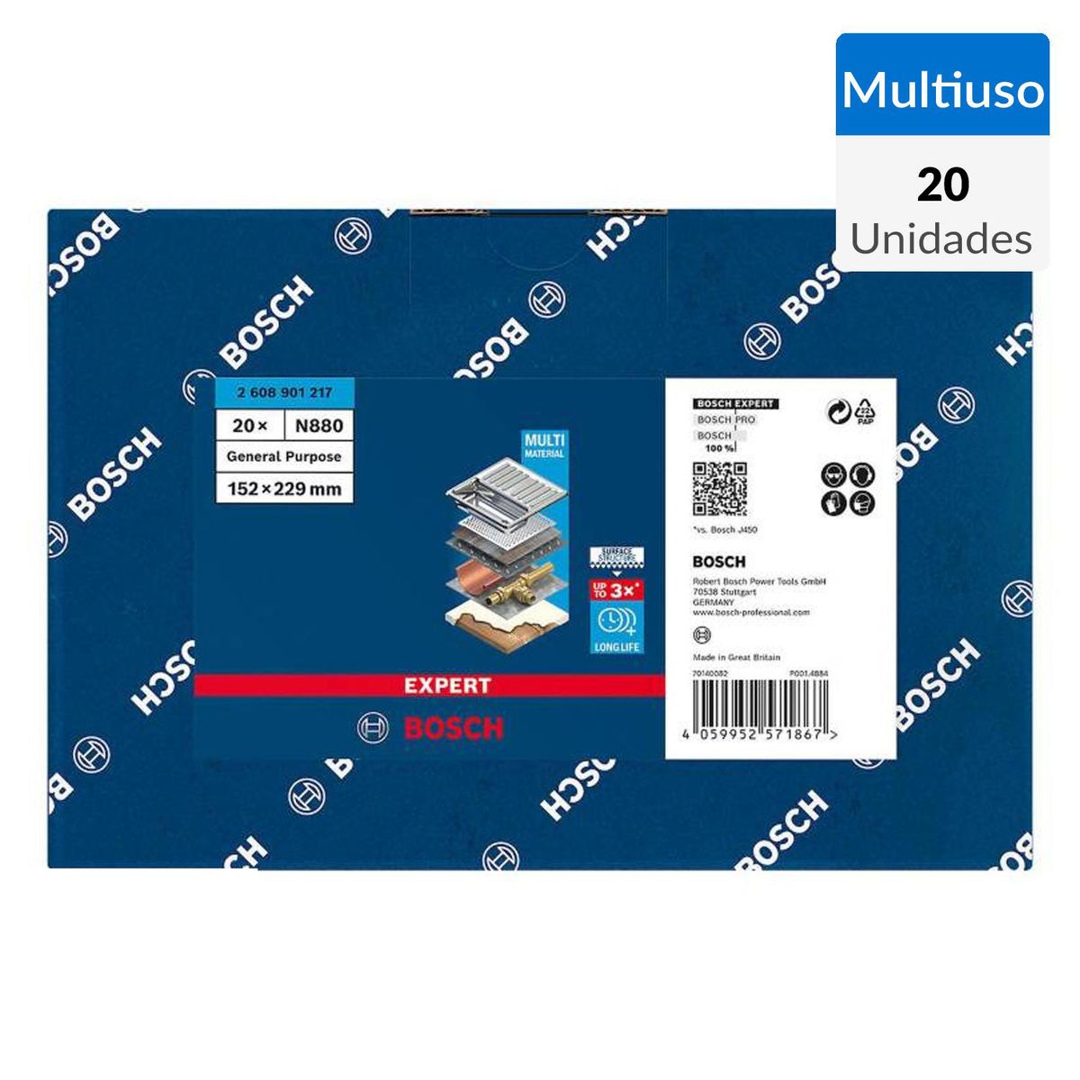 BOSCH - Paño abrasivo n880 - 152x229mm - uso general