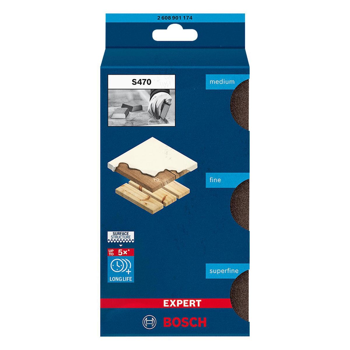 BOSCH - Pack 5 Esponjas Abrasivas Perfiles 69x26x97 mm