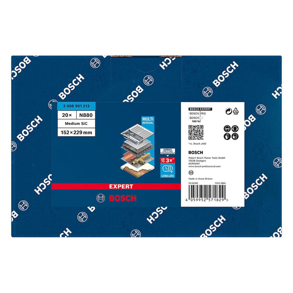 BOSCH - Pack 20 paños abrasivos expert 152x229mm m