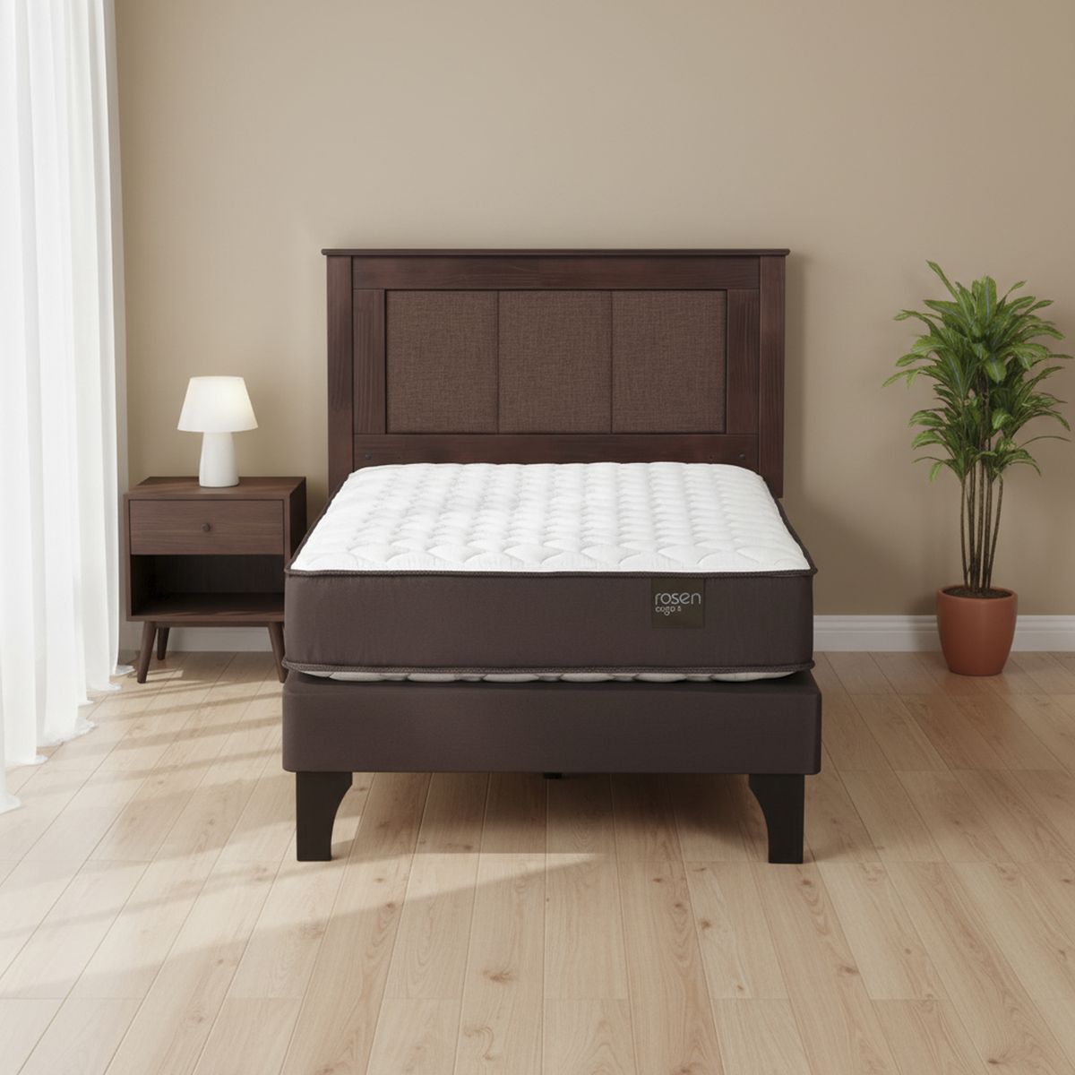 ROSEN - Cama 1.5 Plazas Europea New Ergo T + Respaldo