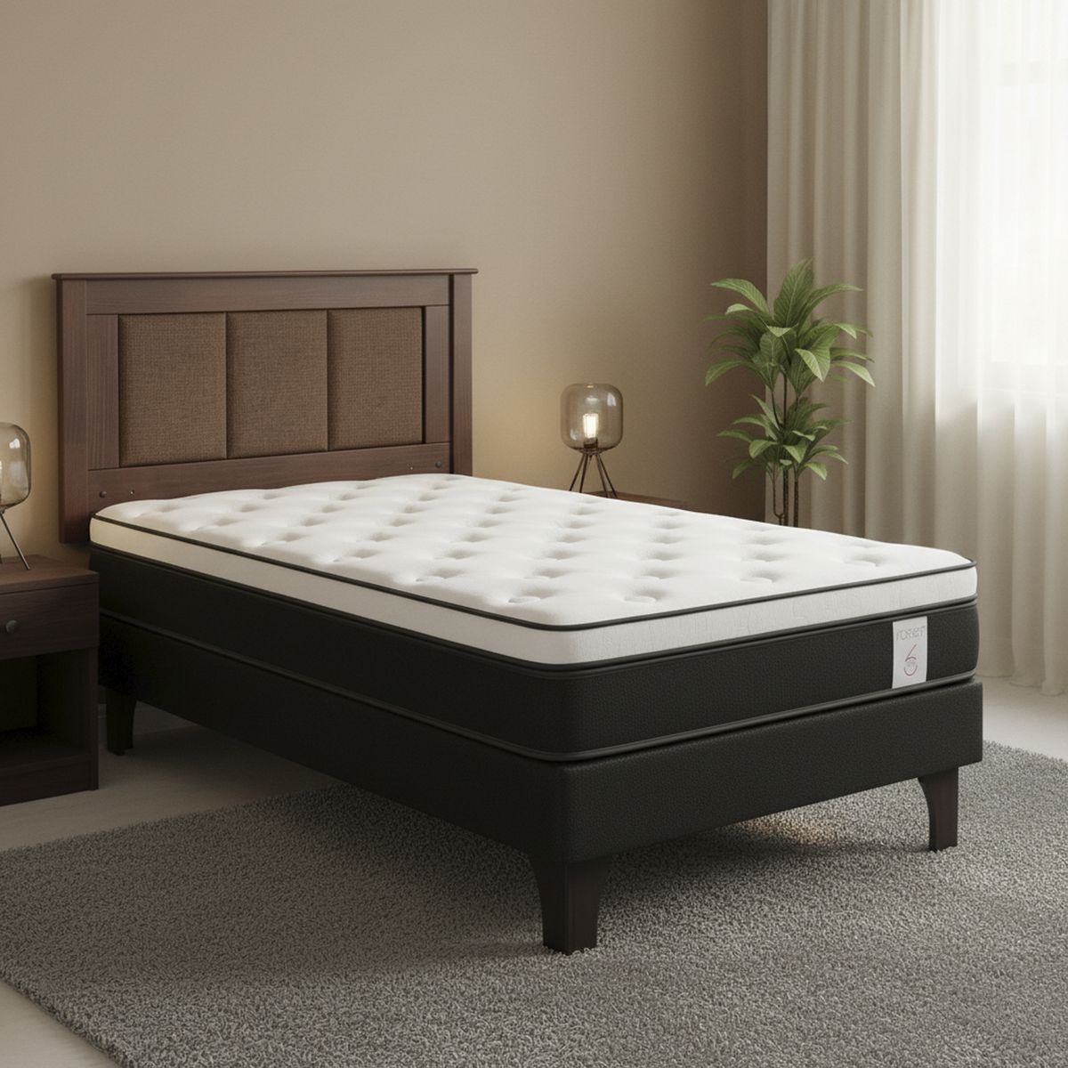 ROSEN - Cama 1.5 plazas Europea Style 6 café