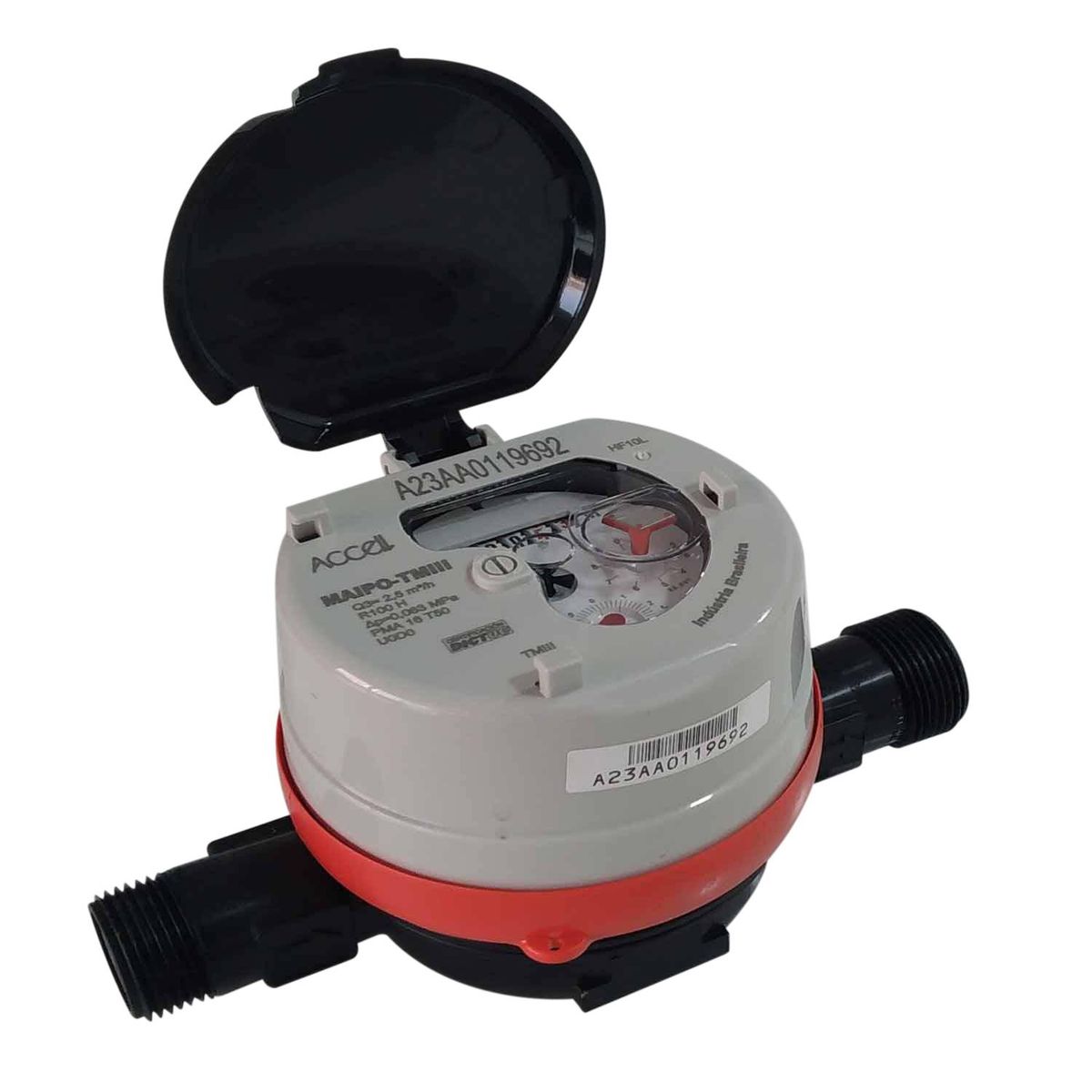 ACCELL - Medidor agua fria 1/2" Composite Roscas distintas con unión