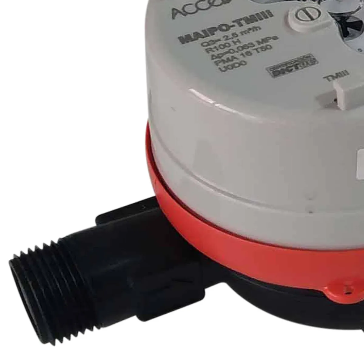 ACCELL - Medidor agua fria 1/2" Composite Roscas Iguales con unión