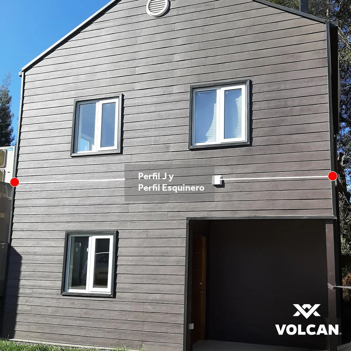 VOLCAN - Perfil acero galvanizado Siding perfil J universal 2,5 m