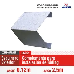 VOLCAN - Perfil acero galvanizado Siding perfil esquinero exter 2,5 m