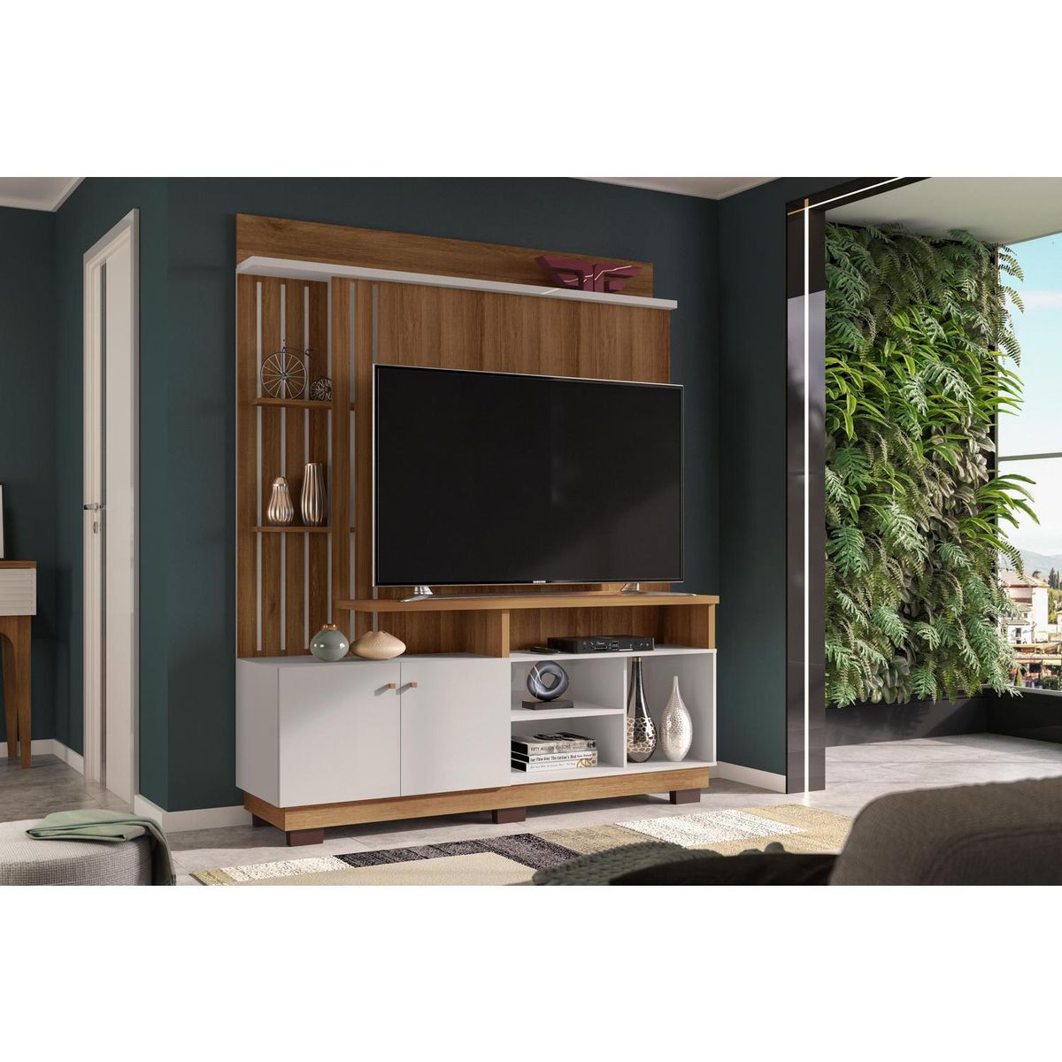 EXIT - Estante Sirius para tv hasta 55", 150 X 40,3 X 182,6 cm, matte/beige
