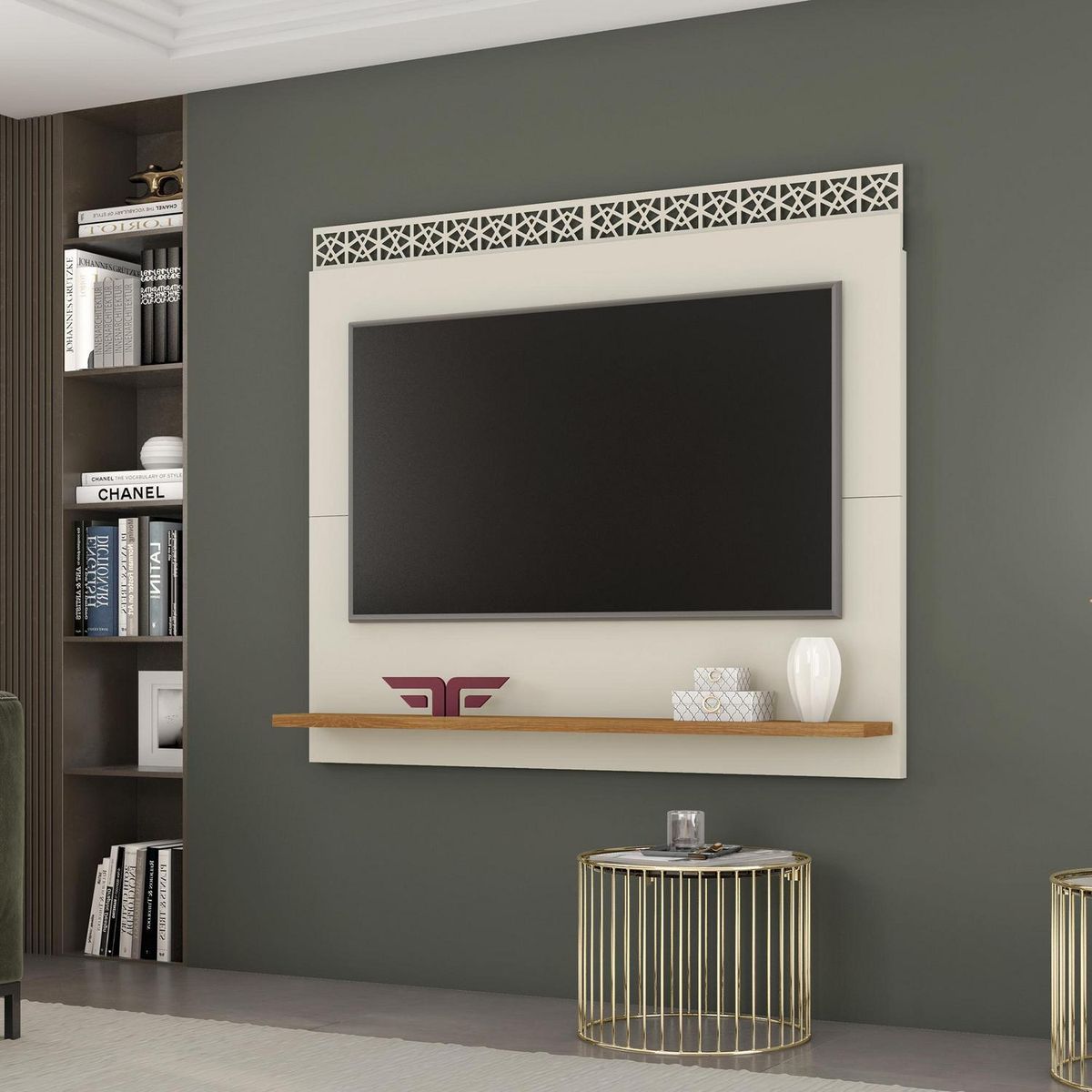 EXIT - Panel City New, para tv hasta 55", 136 X 19,7 X 118 cm, beige/coral