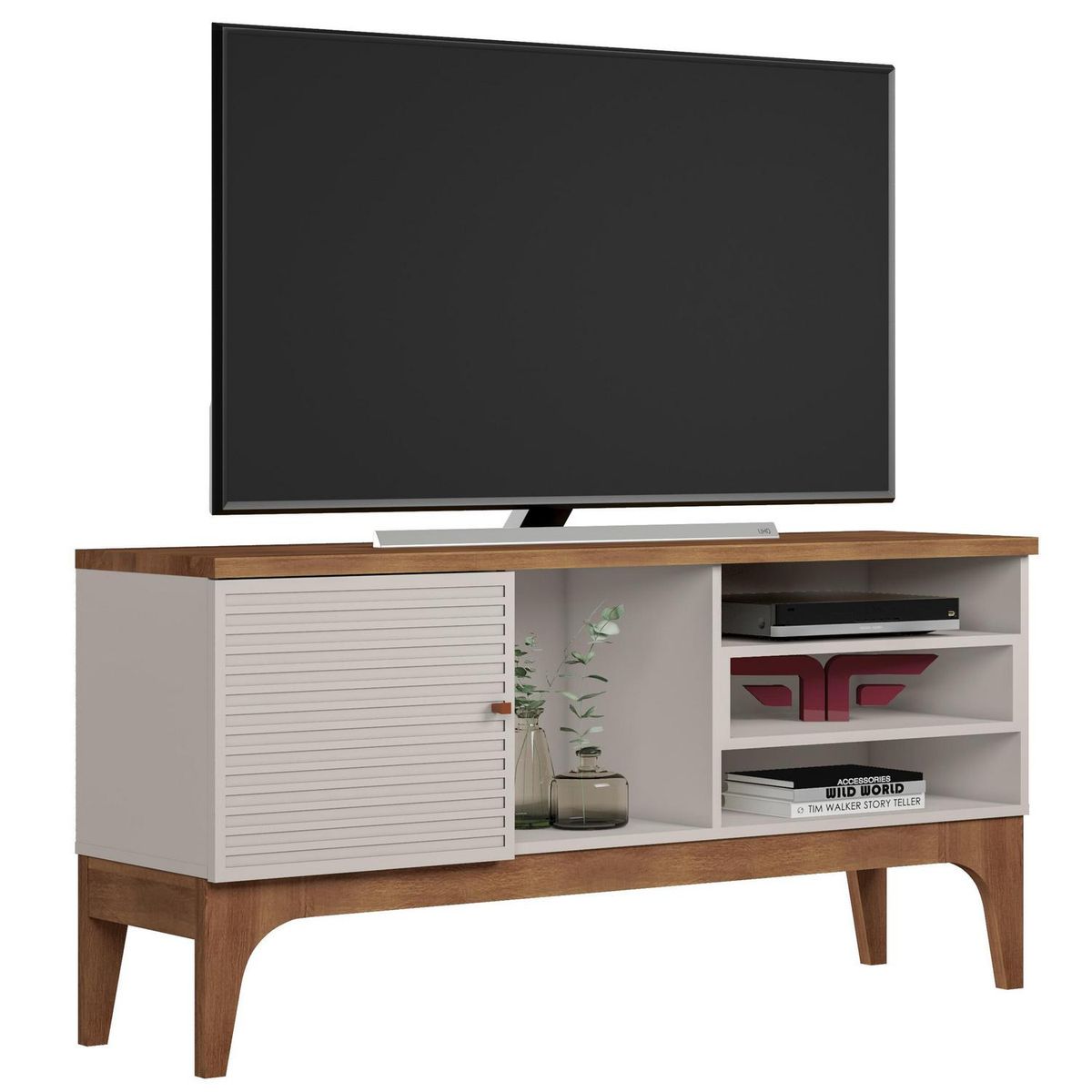 EXIT - Rack Veneza, para tv hasta 60", 136 X 36,5 X 67,3 cm, beige/matte