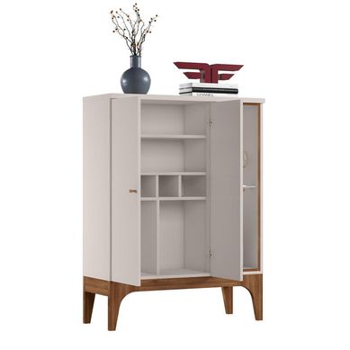 Bar Veneza espacio copas y botellas 90,3x36x122 cm beige/matte
