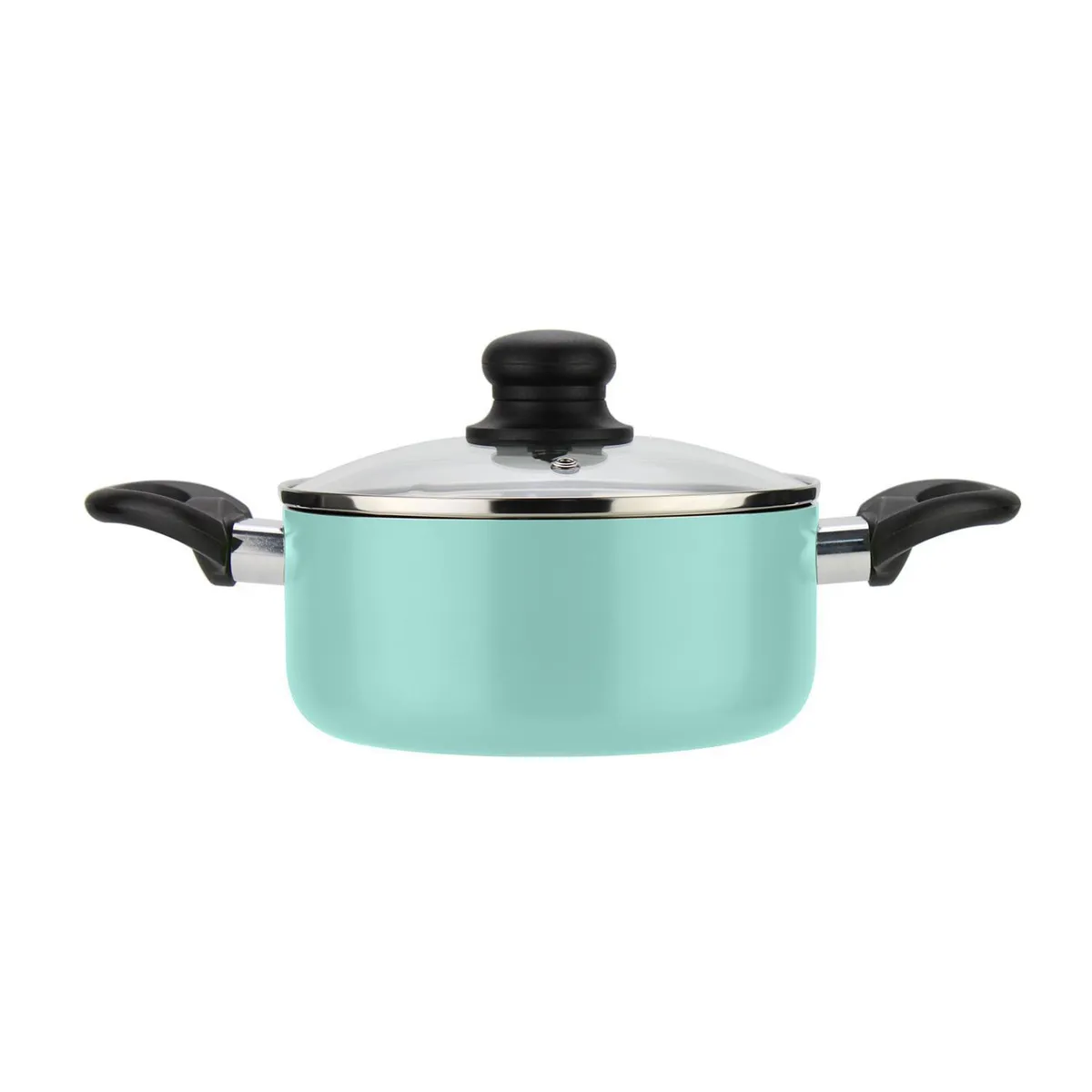 FANTUZZI - Batería de Cocina 6 Piezas Acero inoxidable Gourmet Turquesa