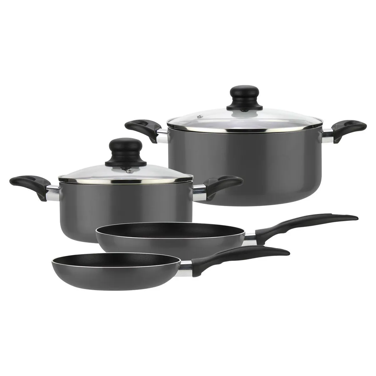 FANTUZZI - Batería de Cocina 6 Piezas Aluminio Gourmet Gris