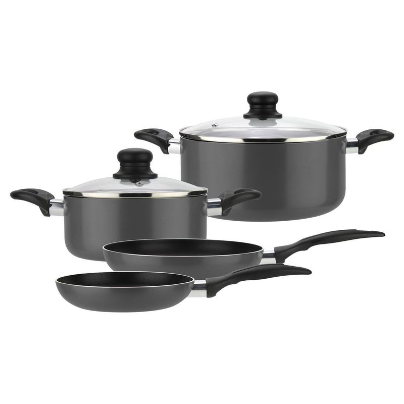 FANTUZZI - Batería de cocina gourmet aluminio 6 piezas gris