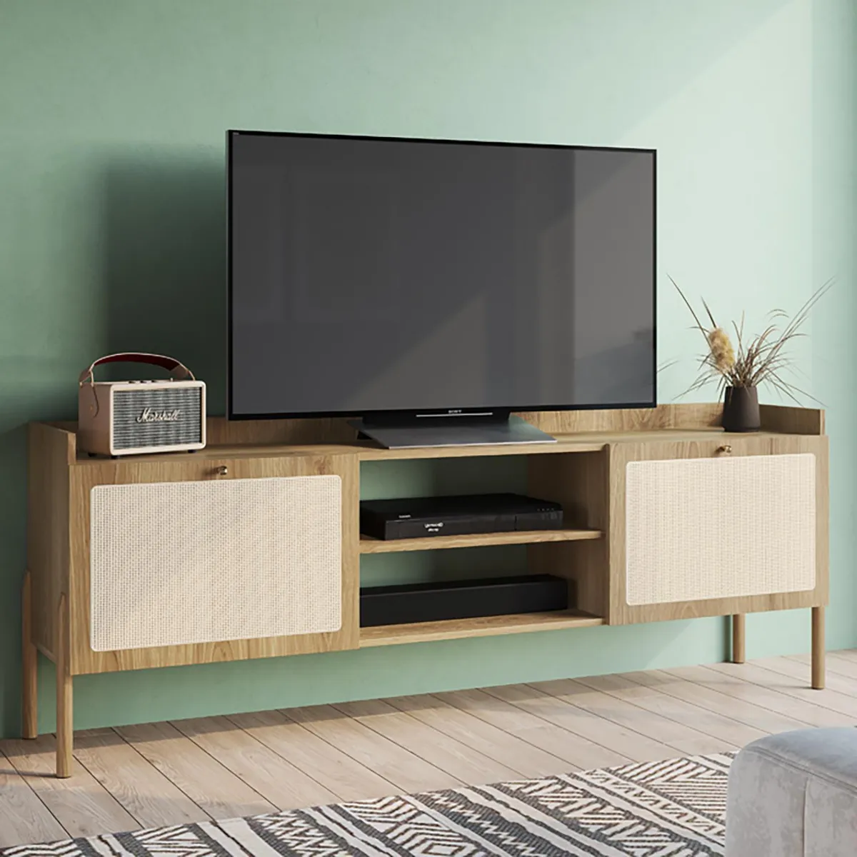 DECOCASA - Rack TV" 50 " Oslo Café/OW 185x66x37.5 cm