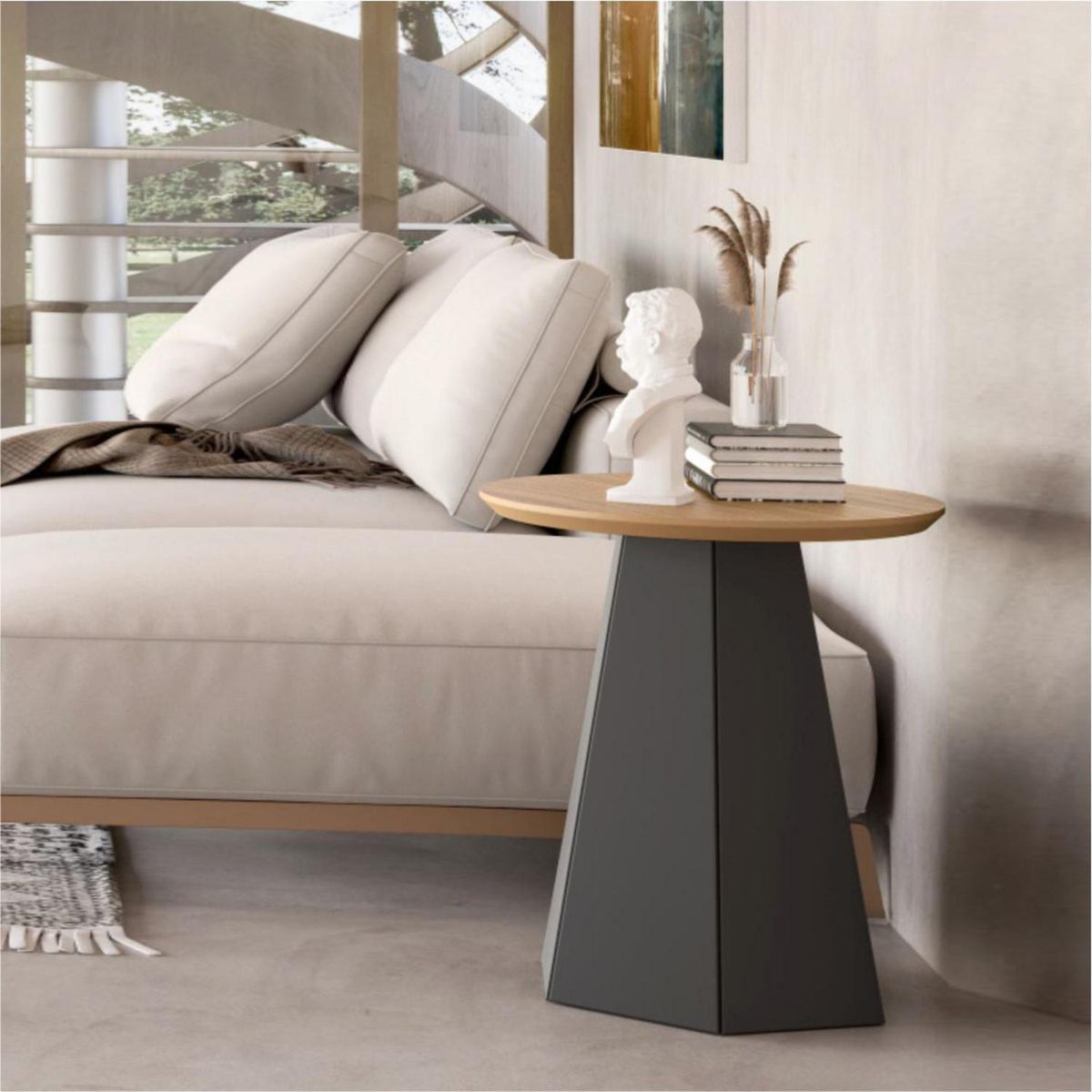 DECOCASA - Mesa Lateral TB606 Castaño Negro