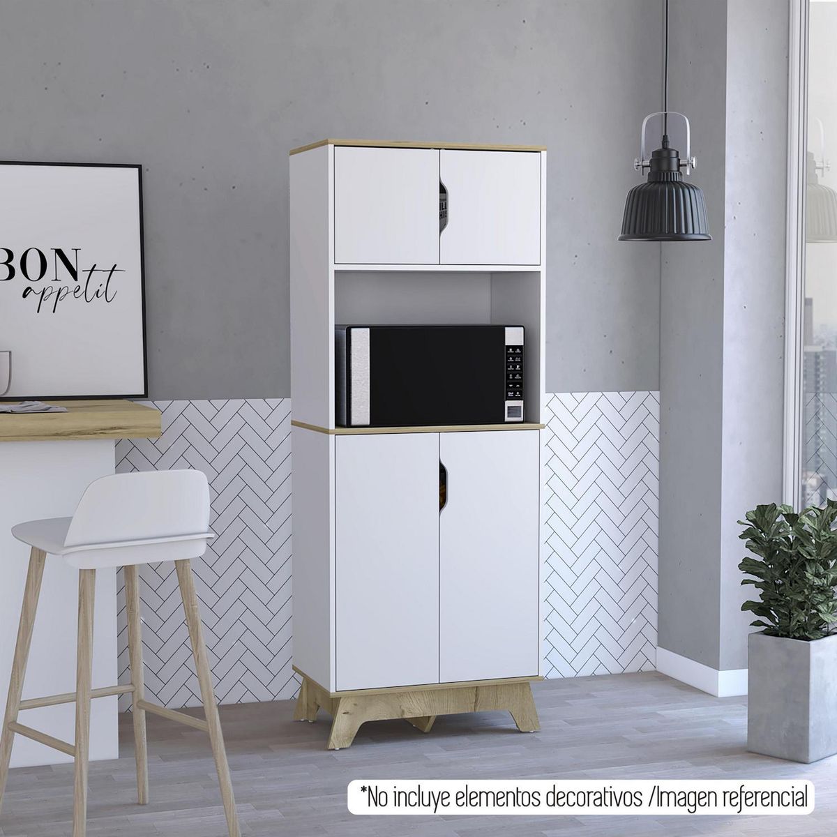 TUHOME - Mueble microondas bi-color b/d