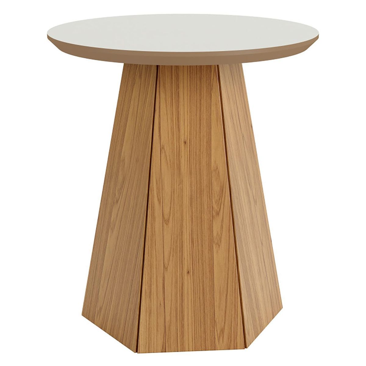 DECOCASA - Mesa Lateral TB606 Off White Castaño