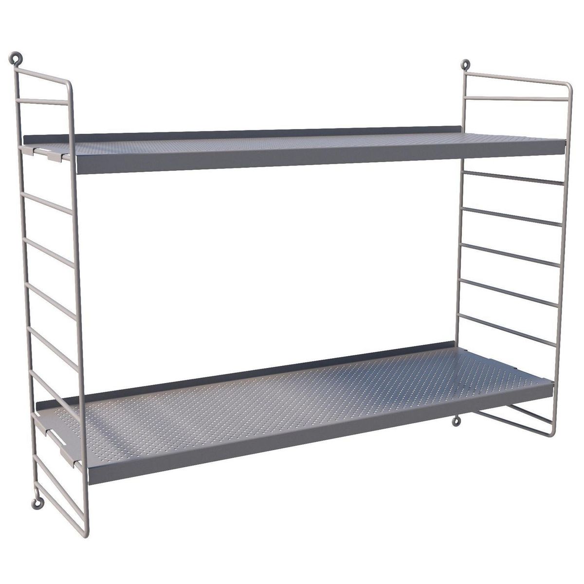 DUCASSE - Repisa Vintage Acero 2 Nivel(es) 22x5x64 cm Gris