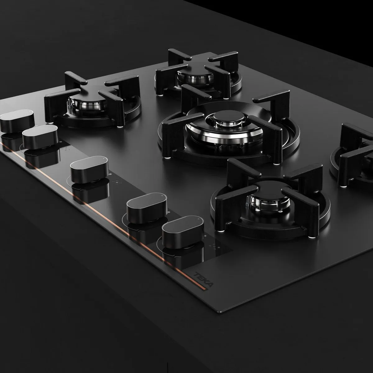 TEKA - Encimera Gas Licuado 5 Platos Negro Mate GBC 75 INFINITY G1