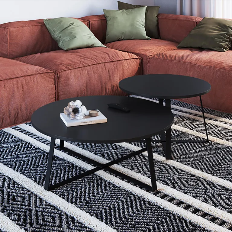 DECOCASA Set Mesas Centro 27947+27948 Negro