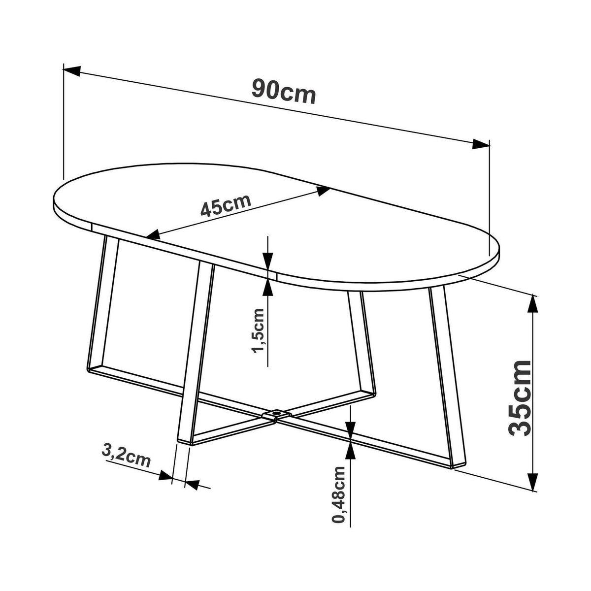 DECOCASA - Set Mesas Lateral 27939+27940+M Centro 27941 Nat Dorado