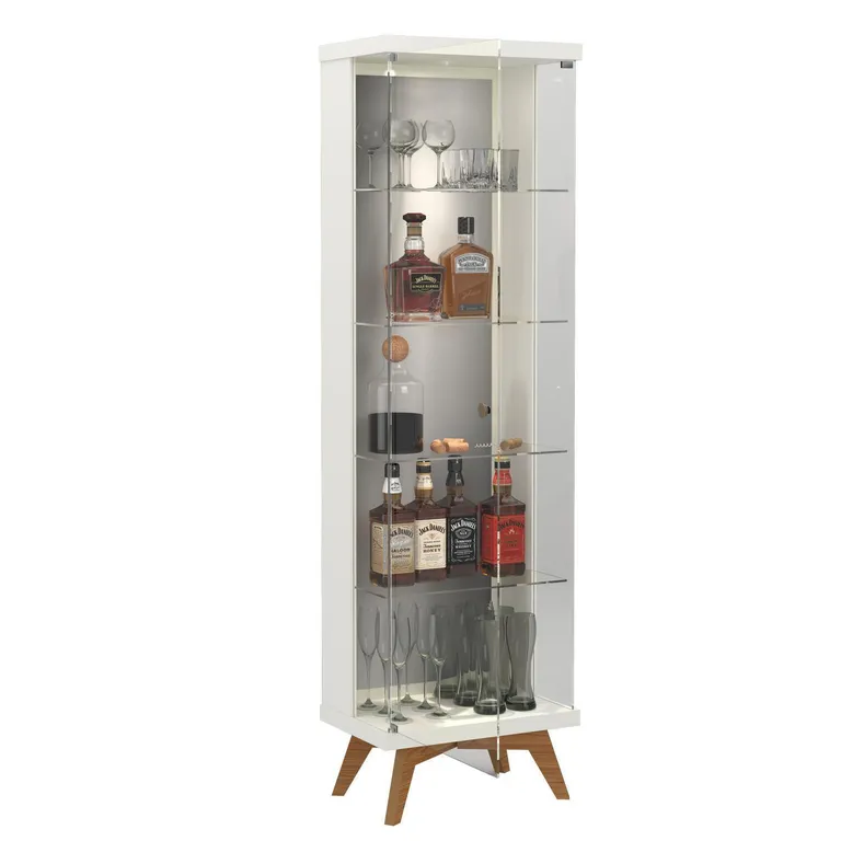 DECOCASA Vitrina C715L Off White Castaño